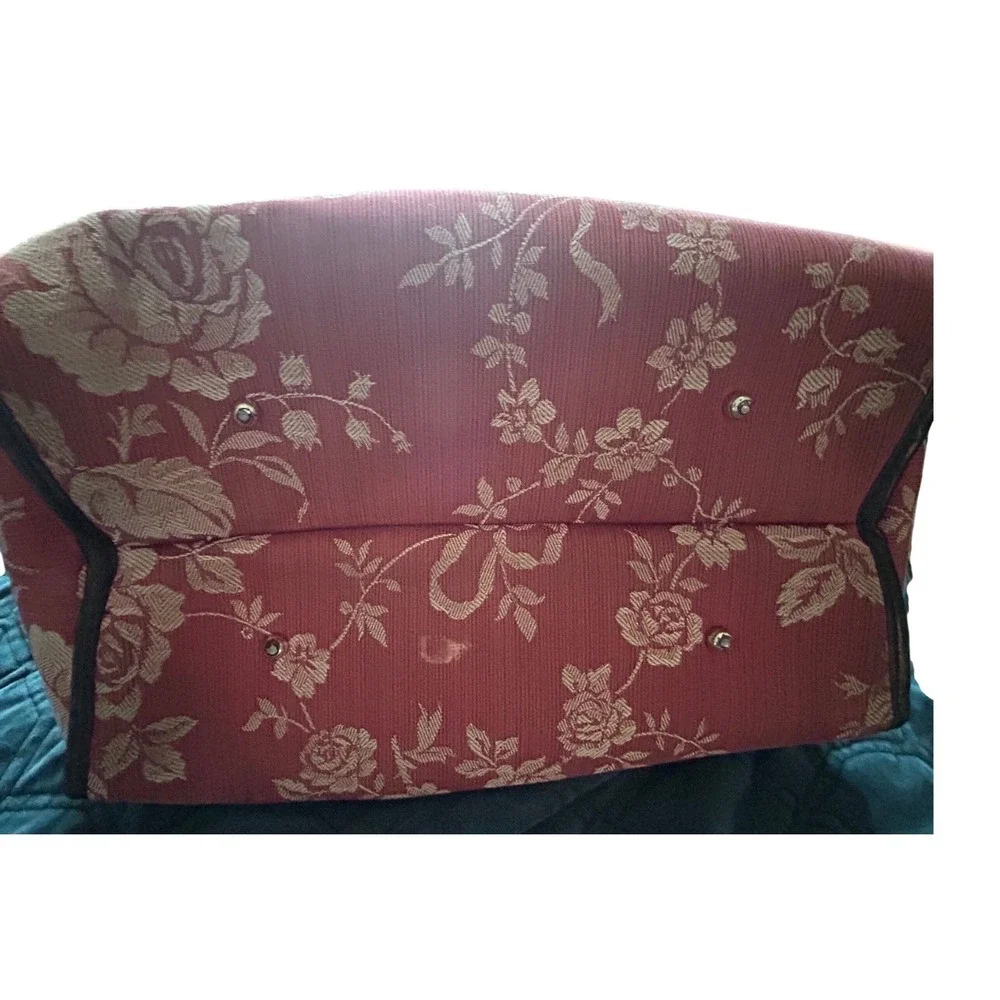 Brighton Red Rose Tapestry Shoulder Bag Black CL97513 carpet bag Purse